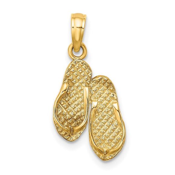 14k Yellow Gold 3D FT. MYERS Double Flip-Flop Charm,All Products : American Fashion Style Bags On Sale